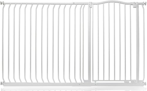 Bettacare Extra Tall Curved Top Hundgrind, 171cm - 180cm, Mattvit, Extra Höjd 100cm, Tryckmontering Husdjursgrind för Hund och Valp, Husdjursbarriär för Hund, Enkel Installation