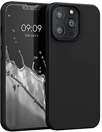 kwmobile Custodia Compatibile con Apple iPhone 13 Pro Cover - Back Case per Smartphone in Silicone TPU - Protezione Gommata - nero matt