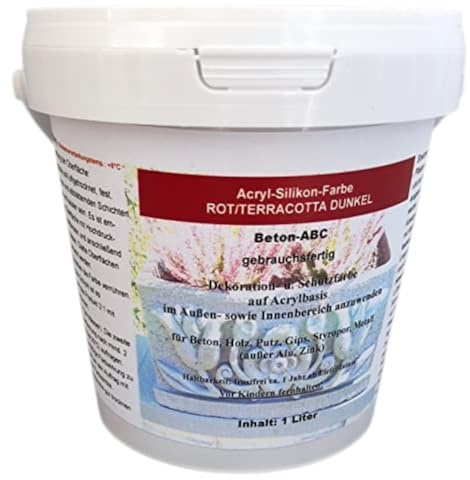 Beton-ABC ROT - Terracota DUNKEL - Acryl-Silikon Farbe 1 Liter