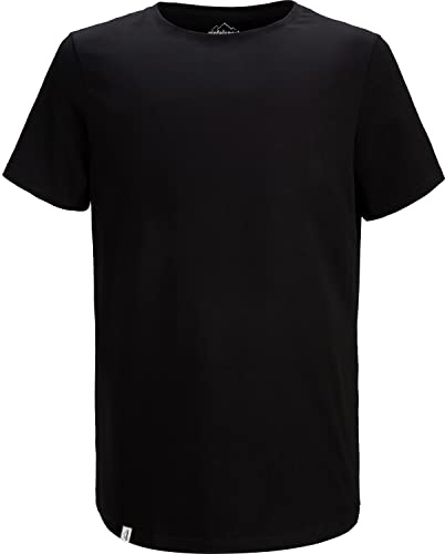Merinoskjorta – termoundertröja långärmad I termotopp av 100 % merinoull I T-shirt långärmad för vandring, sport I för män, män I svart, Svart – kort, XL