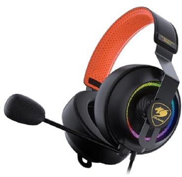 Cougar Gaming | Casque Micro Gaming | PHONTUMPROPRIX - Haut-Parleurs de 53 mm - Microphone Cardioïde Détachable - Mousse à Mémoire de Forme - Bandeau Ajustable et Robuste