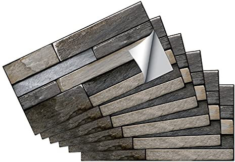 Dark Grey Marble Tile Stickers Self-Adhesive Water-Resistant PVC Tile Decals for Home Kitchen Decor Peel and Stick Transfers Sticker On Tiles, 36 Pcs