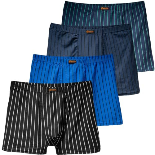 Pesail - Lot de 4 ou 8 boxers pour homme - En coton Grande taille : 3XL / 4XL / 5XL / 6XL / 7XL / 8XL | Coupe près du corps, longueur standard, du M au 10XL, lot de quatre ou de huit, nombreux assortiments de couleurs et motifs