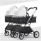 Standardkinderwagen Zwillings-Kinderwagen, zusammenklappbarer Reise-Kinderwagen, doppelter abnehmbarer Kinderwagen, individuell verstellbares Verdeck, 0–36 Monate, weißer Kinderwagen, nebeneinander