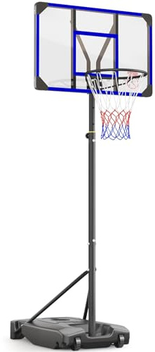 Basketball Hoop Outdoor Yohood Basketball Hoop and Stand 147-260cm Height Adjustable Portable Enlarged Base for Kids Teenagers Youth Adults Backyard Driveway Indoor Garden