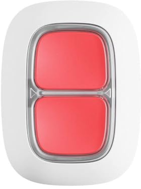 Ajax DoubleButton Bouton d'urgence sans fil blanc, anti-faux alarmes, classe de protection IP55