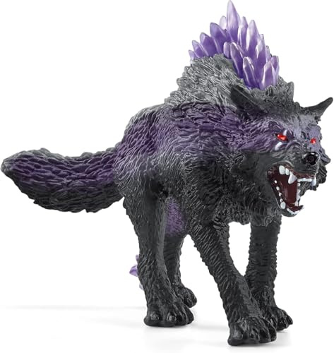 JJKSKV Figura articulada Monster Shadow Wolf, Figura de Animal, Rey de la Selva, 16,3 x 9 cm, 115 g, con Cristal Transparente en la Espalda, Juguete Coleccionable, Color Negro púrpura.