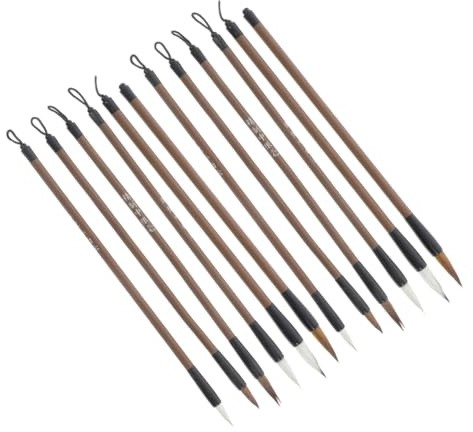 Homoyoyo 12 piezas Pinceles Profesionales para Caligrafía Cepillos de Diferentes para Estudiantes y Dibujo Artístico para Práctica Casa y Escuela