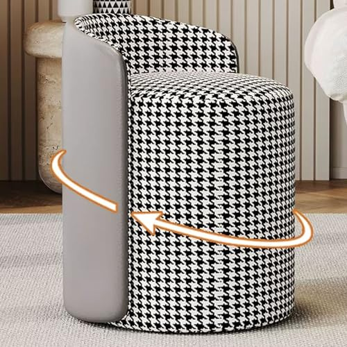 Taburete de maquillaje giratorio de 360°, diseño moderno con respaldo bajo, para sala de estar y dormitorio, elegante silla cosmética para entusiastas de la belleza y la moda