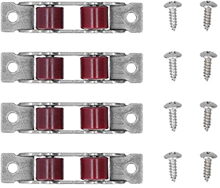 Juego de rodillos de polea para ventana, Kit de herrajes para puerta corredera de doble rueda para ranura de 14mm de ancho