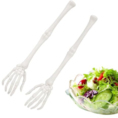 Halkfritt halkfritt skelett salladstång tvättbar halloween | Servrar förrätt skelett hand för fest kök restaurang hem bar café buffé aptitretare fest