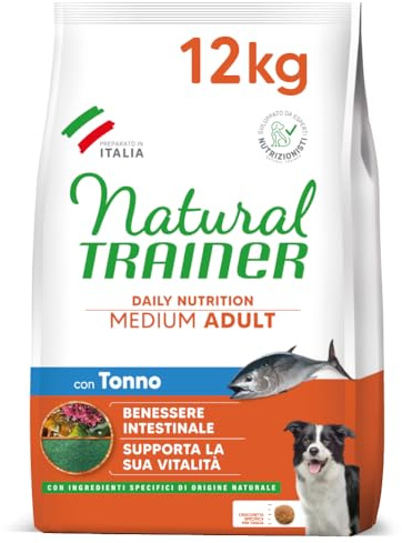 Natural Trainer Medium Cibo per Cani Adulti con Tonno - 12kg