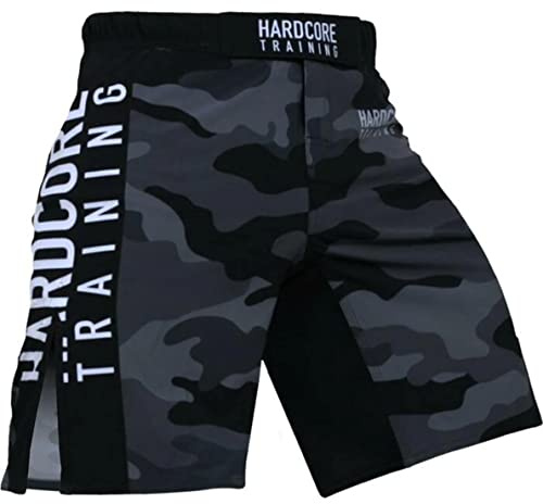 Hardcore Training Fight Shorts Men's Night Camo Boxing MMA Combat BJJ Grappling Fitness Muay Thai Kickboxing No Gi