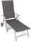 Vanage Sonnenliege Klappbar Aluminium Mit Rollen, Gepolstert, 7-Stufen Verstellbar, Belastbar Bis 100 kg, Wetterfest, Gartenliege, Grauer Rahmen Und Melange Textil