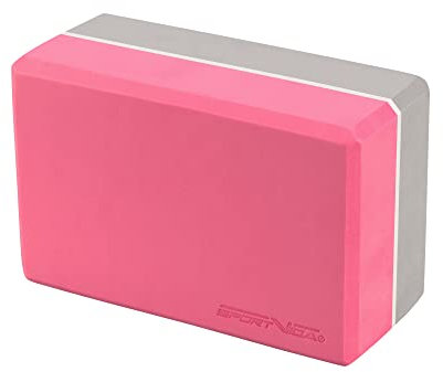 SportVida Yoga Block aus Eva-Schaum - Zweifarbig Yogablöck - Yogaklotz Zubehör für Übungen - Hilfsmittel für das Yoga, Fitness und Pilates - Sportzubehör Zuhause - Joga Klotz (Rosa)