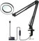 Flexibel Lupe mit Licht und Ständer größer, Schreibtischlampe Led Dimmbar mit 8-facher Lupe, Schwenkarm, Dimmbare LEDs, 3 Farbmodi und 10 Helligkeitsstufen, Lupenleuchte Kosmetiklampe (Schwarz)