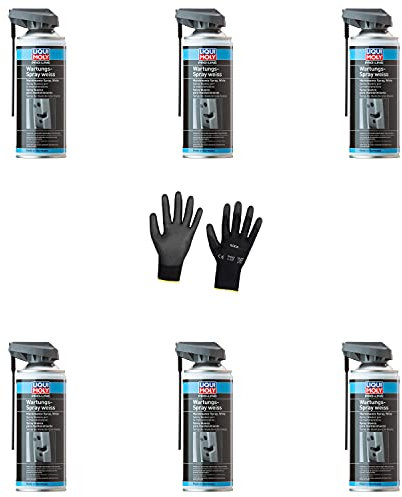 Iloda 6xOriginal Liqui Moly 400ml Pro-Line Wartungsspray weiß 7387 Schutzhandschuhe