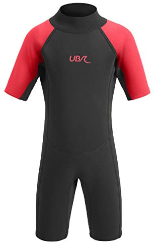 Urban Beach Unisex Jugend Sharptooth Kinder Shorty Neoprenanzug, rot, 3-4 Jahre