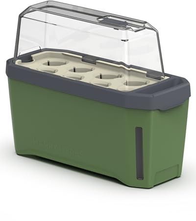 GUSTA GARDEN Harry Herbs 4in1 Kräutertopf Dunkelgrün - Pflanzentopf - Abnehmbare Anzuchthaube & Bewässerungssystem - 0,5L Wassertank & 5L Erdvolumen