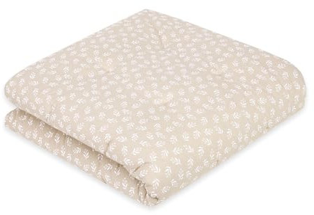 emma & noah Krabbeldecke Baby, 120x120 cm, Groß und Gepolstert, Bio-Baumwolle, Oeko-TEX Zertifiziert, Babydecke, Weiche Spieldecke & Laufgittereinlage für Jungen & Mädchen (Floral Sand Neu)