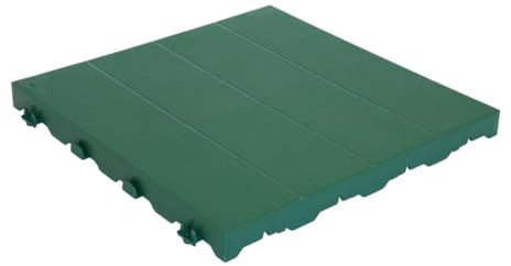 WUEFFE Piastrella in plastica 40x40h3,3 - mattonella Chiusa drenante Giardino Campeggio (1 Pezzo, Verde)