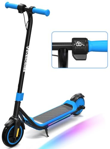 EVERCROSS E6 Trottinette Électrique pour Enfants, E-Scooter Portable de 7 pour 6-12 Ans, Trottinette Électrique avec Une Autonomie Allant Jusqu'à 20KM et Lumières à 7 Couleurs, 3 Modes de Vitesse