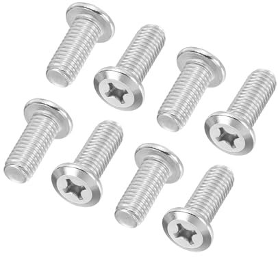 PATIKIL Vis à Tête Ronde Plate Phillips, Lot de 8 Vis M8-1.25 x 20mm en Acier Inoxydable 304 18-8 à Filetage Complet, Vis de Machine à Tête Phillips, Boulons de Connexion pour Meubles