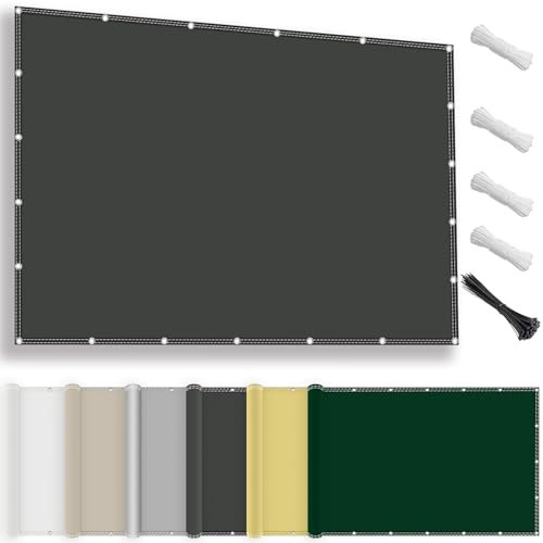Sonnensegel wasserdicht, rechteckig 2x5M, Sonnenschutz Terrasse, UV-Schutz, wetterfest, ohne Bohren. Hergestellt aus 100% Polyester, Schattierungsnetz mit Ösen und Seil für Pergola, Anthrazit