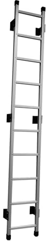 BIGalleons Basement Ladder 10 Rung, 9ft H Aluminum Window Well Ladder, Fire Escape Ladders in Humid Environments with Load Capacity up to 500lbs Egress, Escape or Bunk Bed Ladders