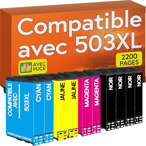 Supply Guy Cartuchos de Impresora compatibles con Epson 503XL 503 XL para XP-5200, XP-5205, WF-2960, WF-2965 (Multipack 503 de 10)