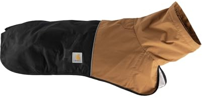 Carhartt Durable Dog Rain Jacket W/Waterproof Storm Defender Material and Adjustable Straps, Carhartt Brown/Black, Large
