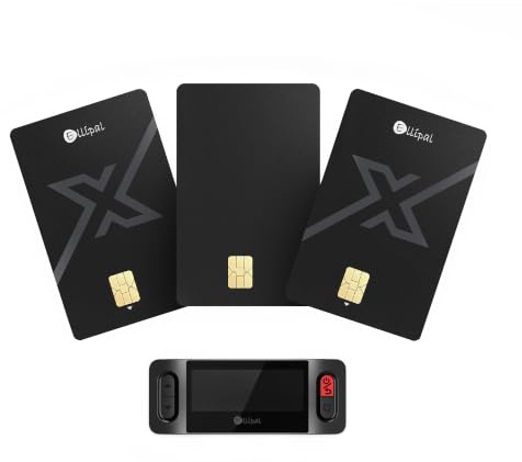 Ellipal X Card Lot de 3 portefeuilles cryptographiques froids avec kit d'accessoires de démarrage, stockage hors ligne sécurisé pour Bitcoin, Ethereum, NFT et plus de 10 000 jetons