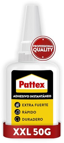 Pattex Adhesivo Instantáneo Extra Fuerte 50g - Pegamento de Cianoacrilato de para Múltiples Materiales: Plástico, Metal, Cerámica, Madera - Cola de Secado Rápido para uso Profesional