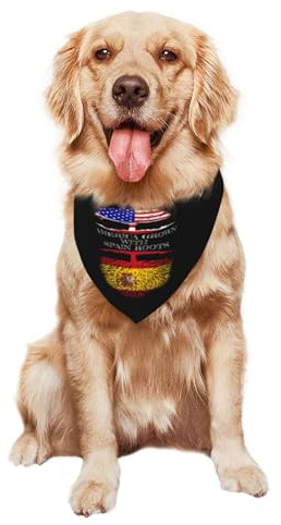 Spanien – spanska rötter och Amerika – vuxen hundhalsduk justerbar hundbandana mjuk hundhalsduk för valpar katter hundkläder & tillbehör