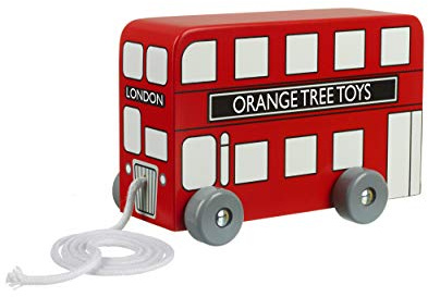 London Bus Pull Along Toy - Push and Pull Along Toys for 1 Year Olds, Toddler Toys - Wooden Toys, Perfect 1st Birthday Gifts For Boy and Girl - Early Development and Activity Toys by Orange Tree Toys