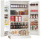 Yusong Kitchen Pantry Storage Cabinet Cupboard with Doors and 6 Adjustable Shelves for Small Space, Farmhouse Pantries Organization Cabinet for Dining Room, Living Room, White