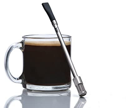 JoGo - La paille d'infusion originale pour café et thé - Cafetière portable - Passoire en acier inoxydable à portion unique - Fonction de filtre pour infusion chaude et froide - Paille Yerba Mate pour