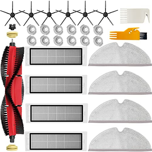 Odashen Reservdelar för Xiaomi Roborock S5 MAX S5 S6 S60, S65, S50, E25, E35 dammsugare, Hepa-filter/borste/tyg/vattenkärna 29-pack set