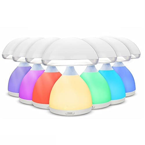 tempo di saldi Lampada Touch Notturna Da Tavolo A Forma Di Fungo Con Led 7 Colori E Timer