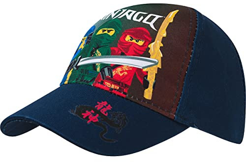 LEGO Ninjago Baseball Cap, Kappe Schirmmütze für Kinder Jungen Cappy mit Klettverschluss verstellbar (Blau 52)