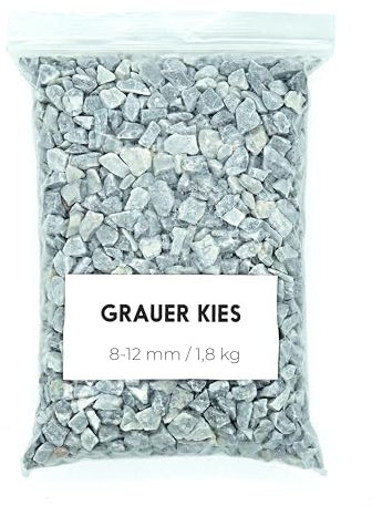 Landare Gravier Gris 1,8Kg - Gravier Aquarium - Gravier Decoratif - Cailloux Decoratif - Gravier Jardin Exterieur - Galet - Cailloux Aquarium Decoration (8-12 mm)