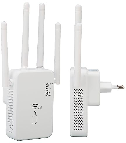 Extensor WiFi, Amplificador WiFi de Doble Banda 5G Compatible con Más de 105 Dispositivos, Repetidor de Señal Inalámbrica con Puerto Ethernet, Amplificador de Señal Inalámbrica (Enchufe de la UE)