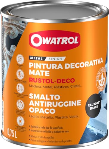 OWATROL - DECO - Pintura decorativa mate - Negro profundo (RAL 9005) - 0,75 litro