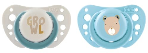 Chicco PhysioForma Succhietto Air Azzurro Ciuccio 0-6 Mesi, Tettarella in Silicone, Anatomico e Funzionale, Supporta la Respirazione Fisiologica, Azzurro, 2 Pezzi