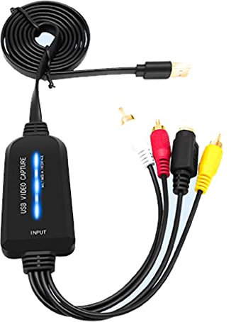 BaoFufc Convertidor VHS a digital USB 2.0 tarjeta convertidora de vídeo VHS VCR a convertidor digital, compatible con tarjeta de dispositivo de grabación de video 7/8/10