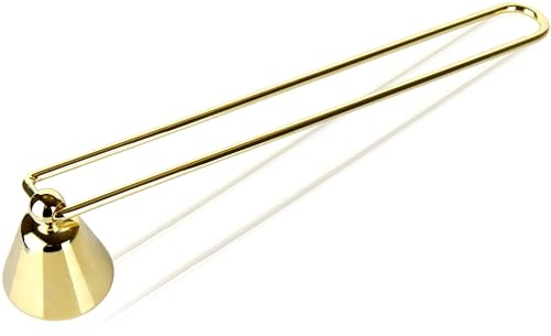 BRUBAKER Apagavelas para Velas y Velas Perfumadas - Apagavelas de Metal - 22 cm de Largo - Campana para Velas Accesorios para Velas Oro - Apagallamas - Accesorios para Navidad y Presentes