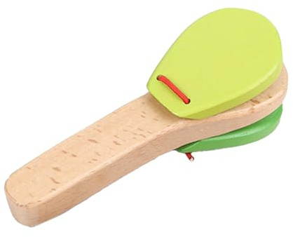 BORFUE Wooden Castanet Clapper Kids Wooden Castanets Percussion Instruments Wooden Percussion Musical Instruments