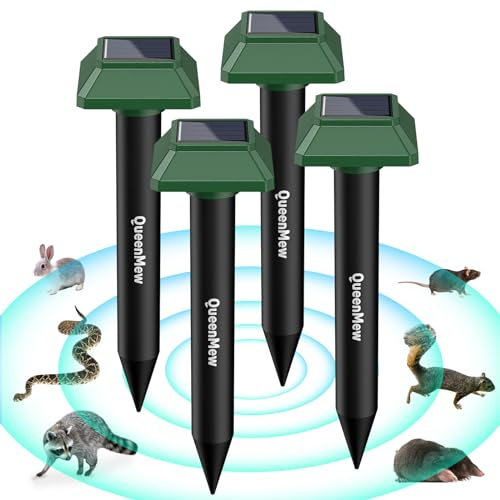 Bubbacare Spaventapasta per Talpe, a energia Solare, a ultrasuoni, rilevatore di Movimento e Flash, per Esterni, per Arvicole per Talpe, ratti tascabili, Serpenti, Arvicole