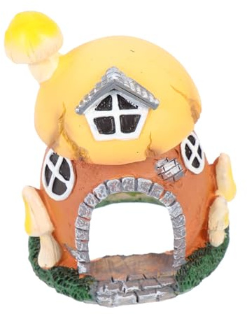 Toyvian Décor Résine Maison Champignon pour Aquarium Cachette Poissons et Crevettes Accessoire Paysage Durable sans Pollution Cache sous Marin Embellissement pour et Aquariums