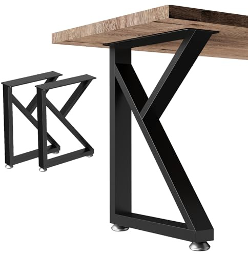 OUTBROS Metal Coffee Table Legs, Furniture Legs K Shaped | Heavy Duty Industrial Table Legs, Set of 2, Bench legs for Desk, Breakfast Bar, Stand (W30cm X H41.5cm)